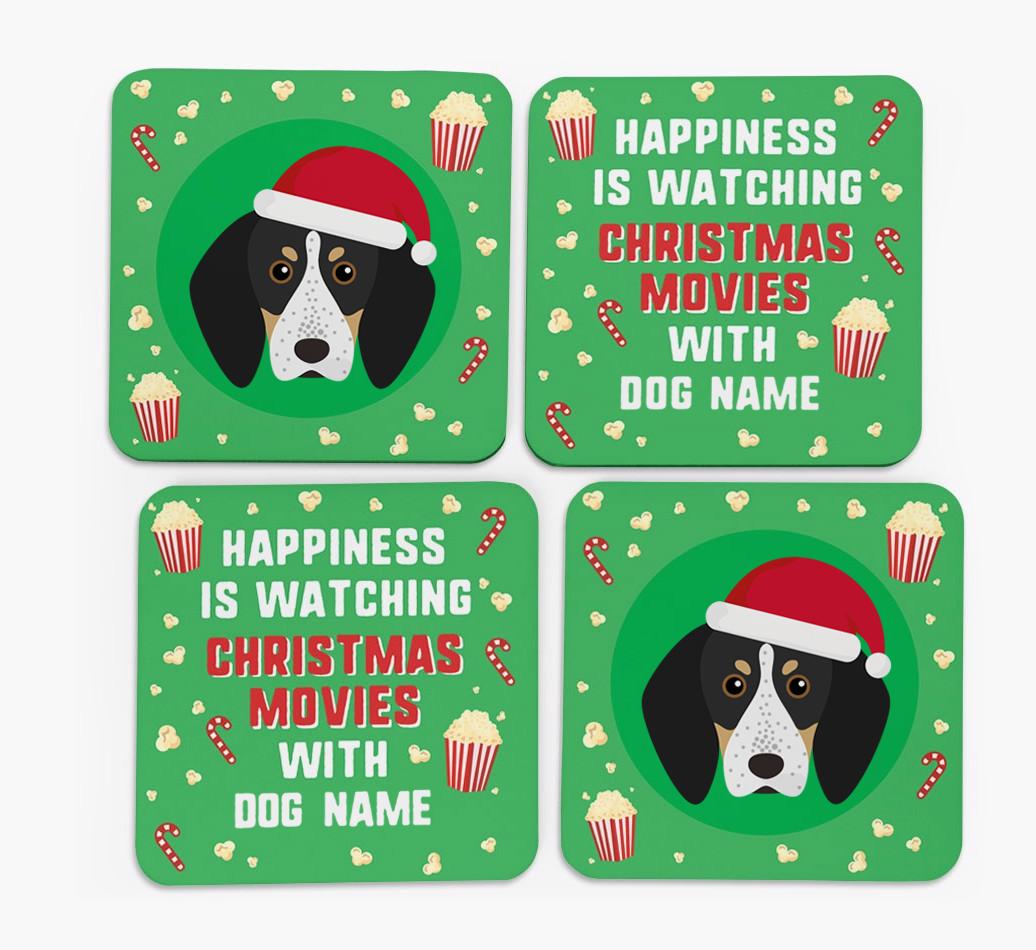 'Christmas Movies with {dogsName}' - Personalised {breedFullName} Coasters
