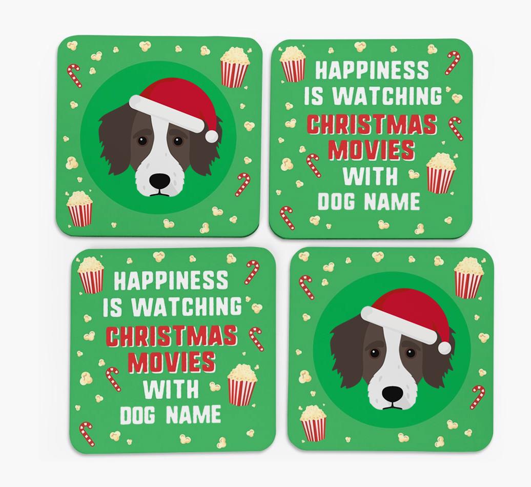 'Christmas Movies with {dogsName}' - Personalised {breedFullName} Coasters