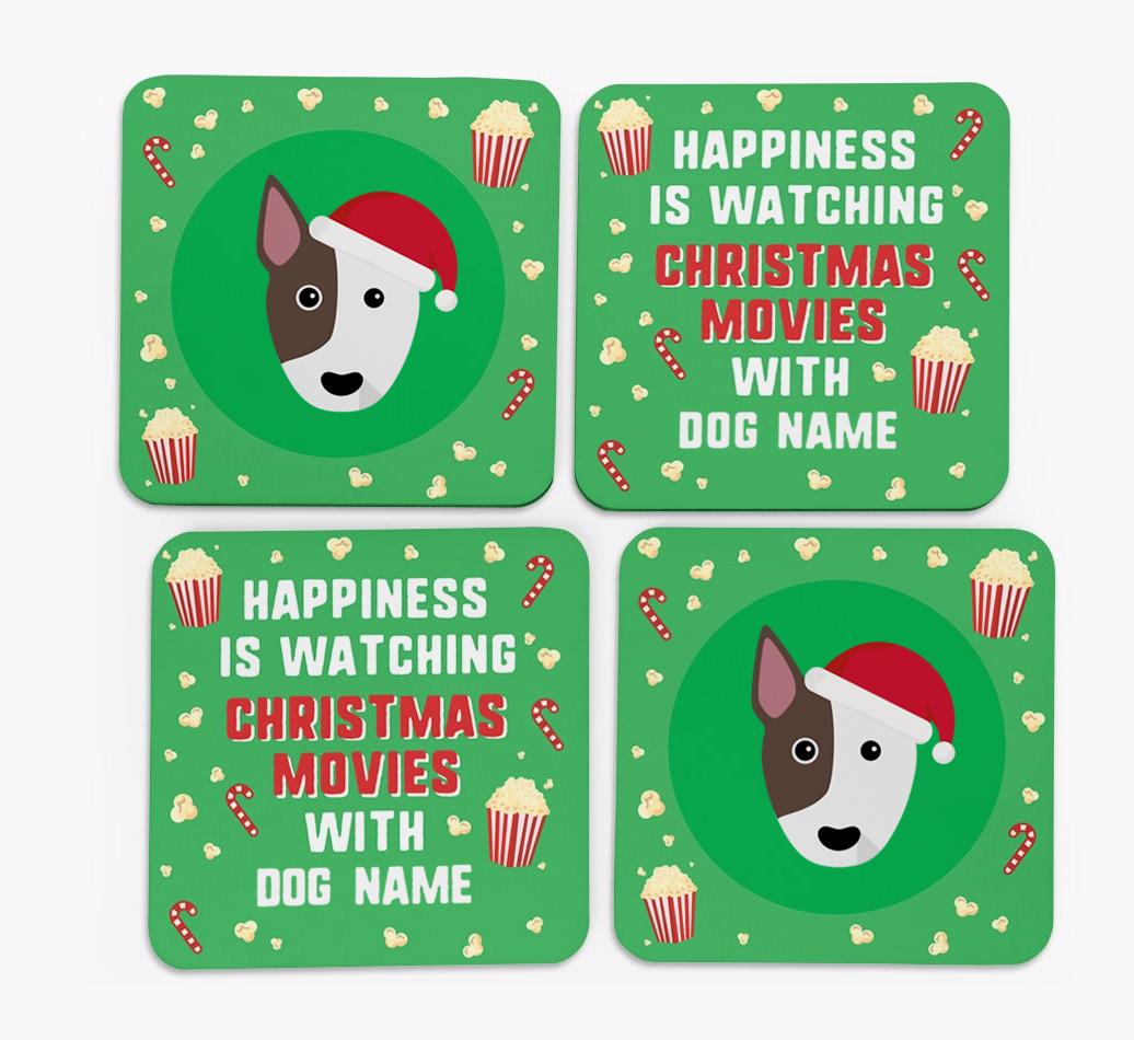 'Christmas Movies with {dogsName}' - Personalised {breedFullName} Coasters