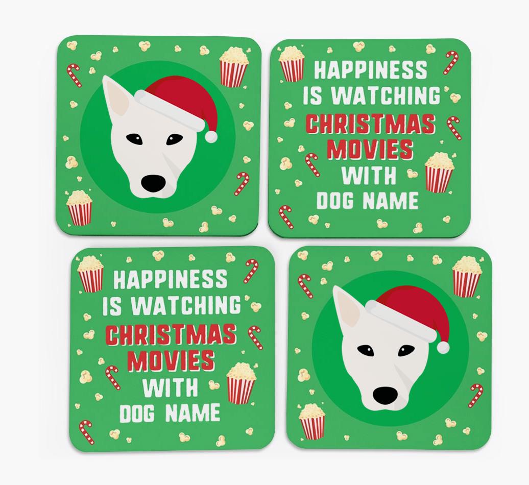 'Christmas Movies with {dogsName}' - Personalised {breedFullName} Coasters