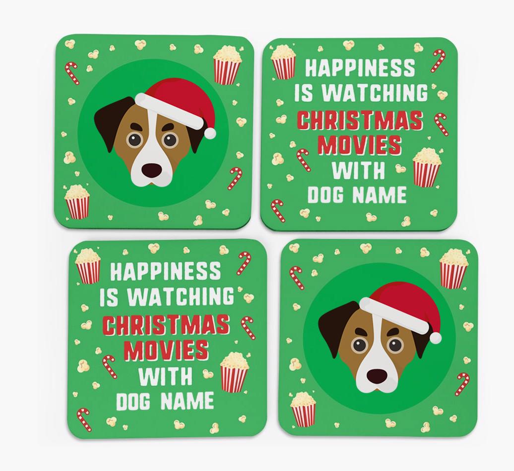 'Christmas Movies with {dogsName}' - Personalised {breedFullName} Coasters