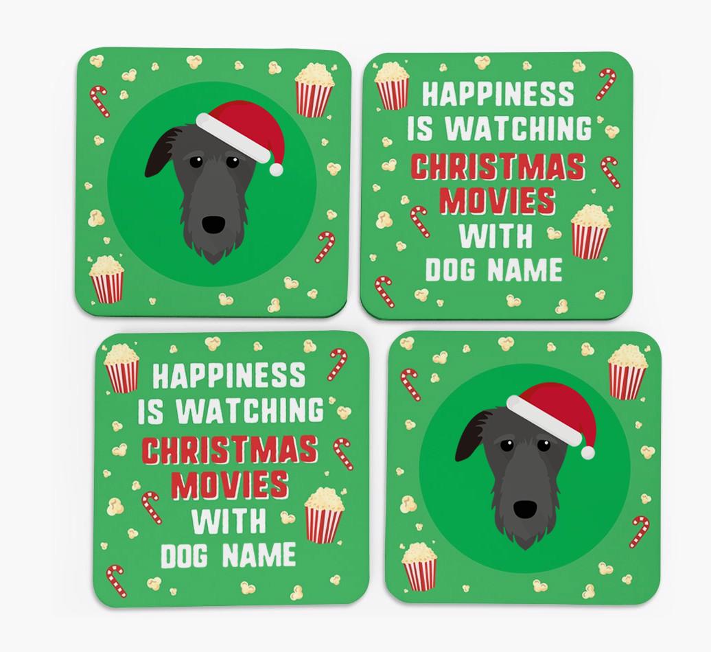 'Christmas Movies with {dogsName}' - Personalised {breedFullName} Coasters