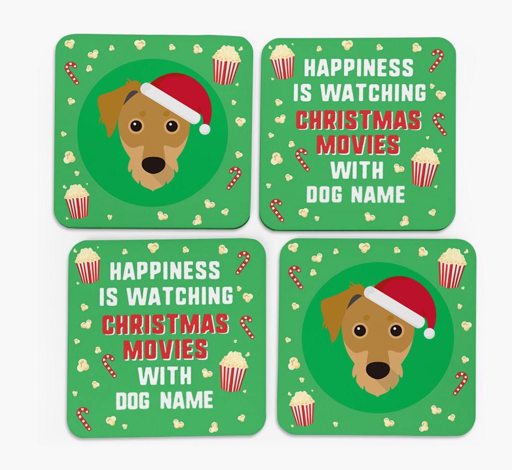 'Christmas Movies with {dogsName}' - Personalised {breedFullName} Coasters