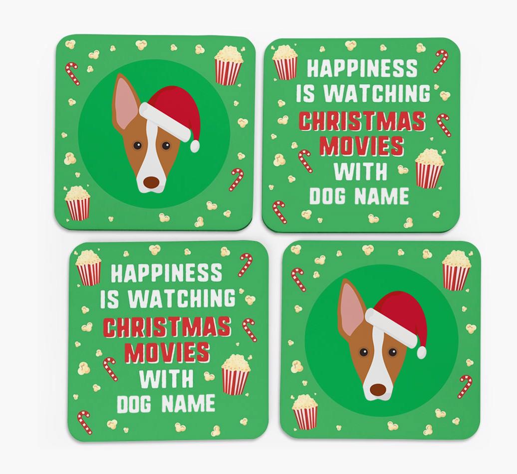 'Christmas Movies with {dogsName}' - Personalised {breedFullName} Coasters