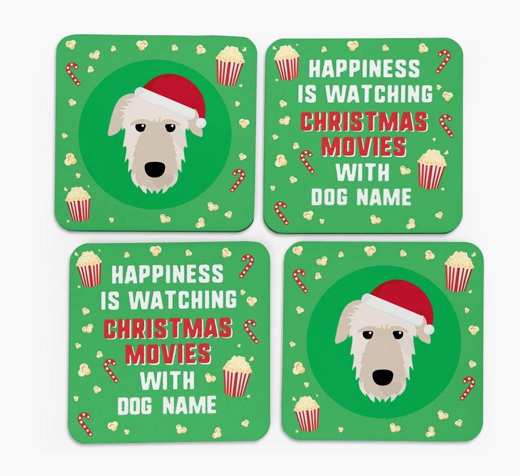 'Christmas Movies with {dogsName}' - Personalised {breedFullName} Coasters