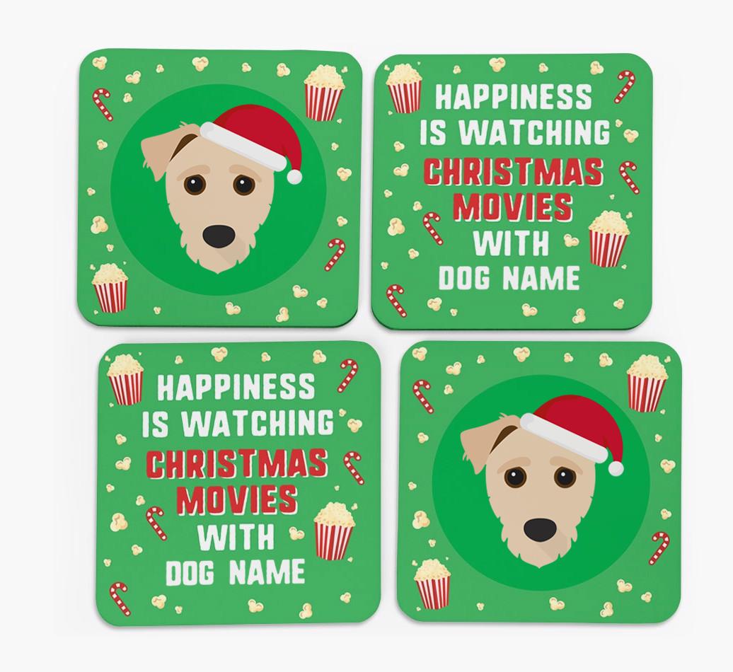 'Christmas Movies with {dogsName}' - Personalised {breedFullName} Coasters