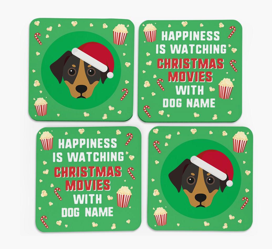 'Christmas Movies with {dogsName}' - Personalised {breedFullName} Coasters