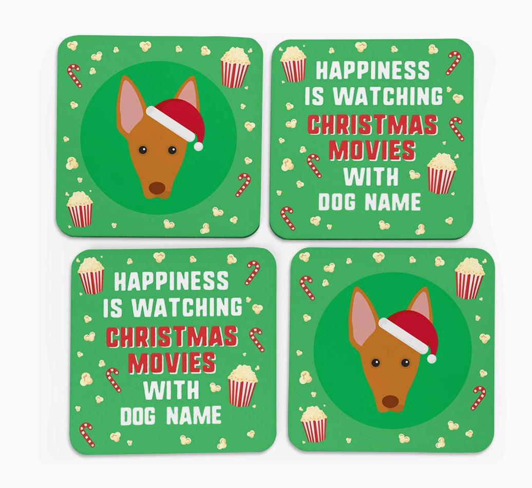 'Christmas Movies with {dogsName}' - Personalised {breedFullName} Coasters