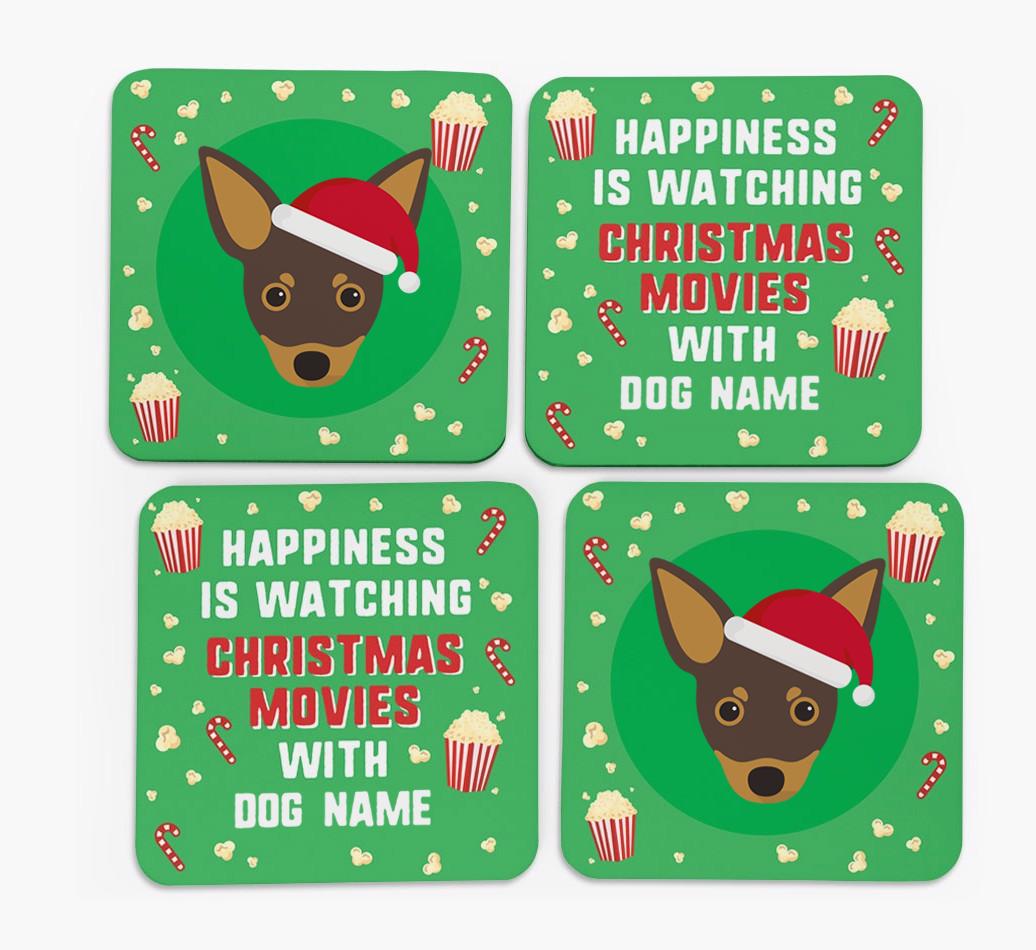 'Christmas Movies with {dogsName}' - Personalised {breedFullName} Coasters