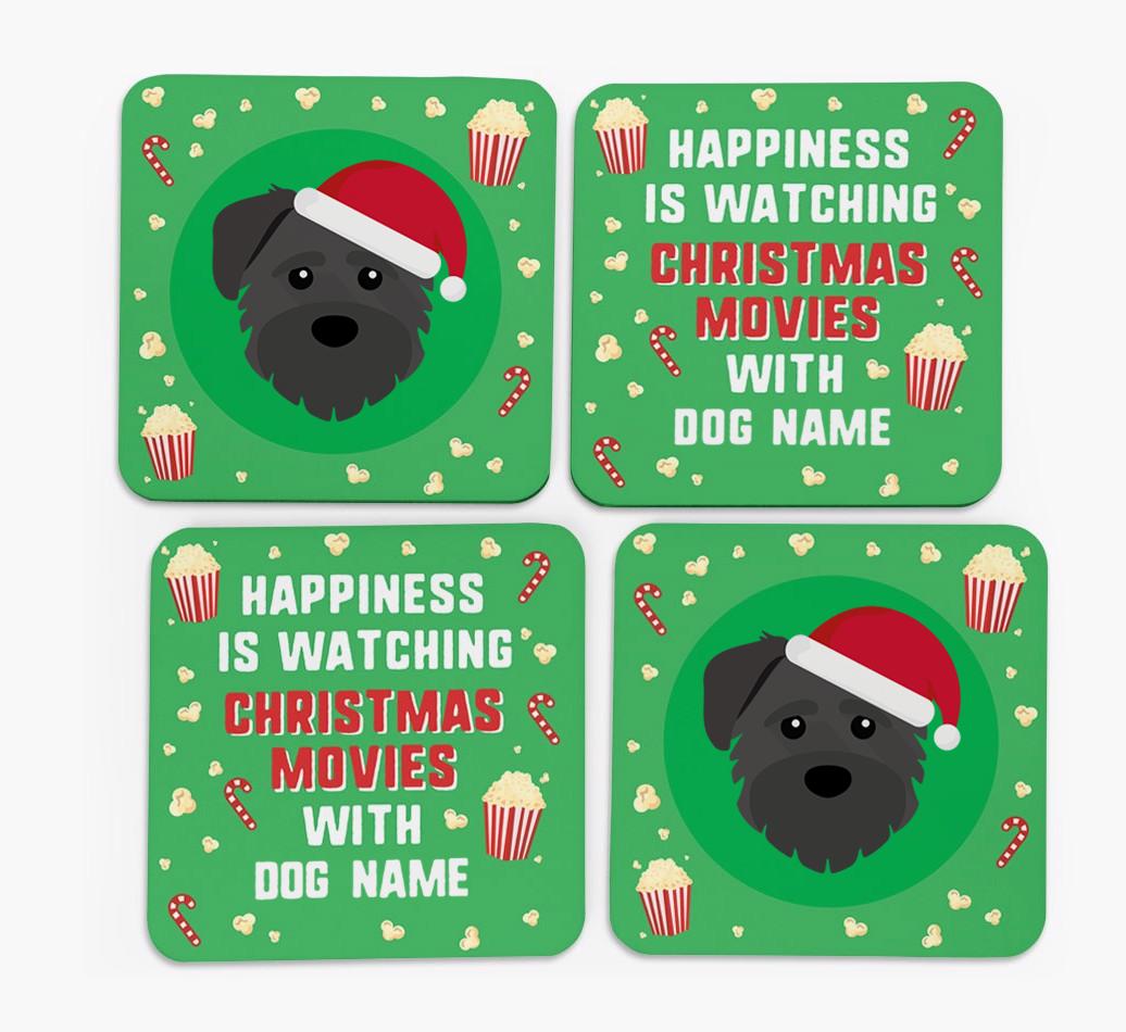 'Christmas Movies with {dogsName}' - Personalised {breedFullName} Coasters