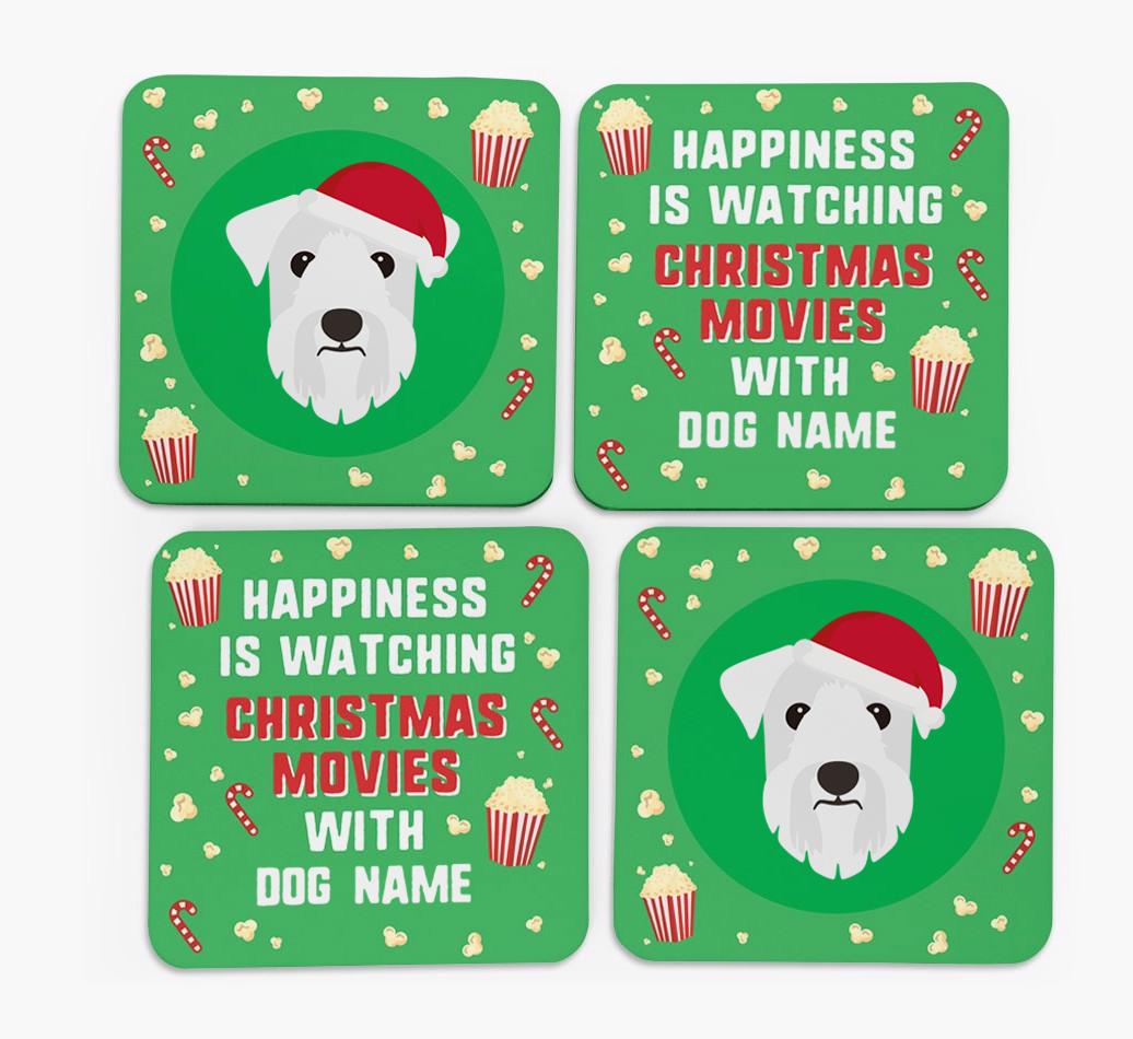 'Christmas Movies with {dogsName}' - Personalised {breedFullName} Coasters