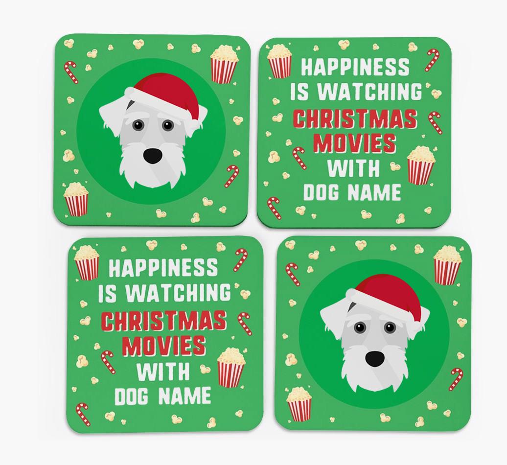 'Christmas Movies with {dogsName}' - Personalised {breedFullName} Coasters