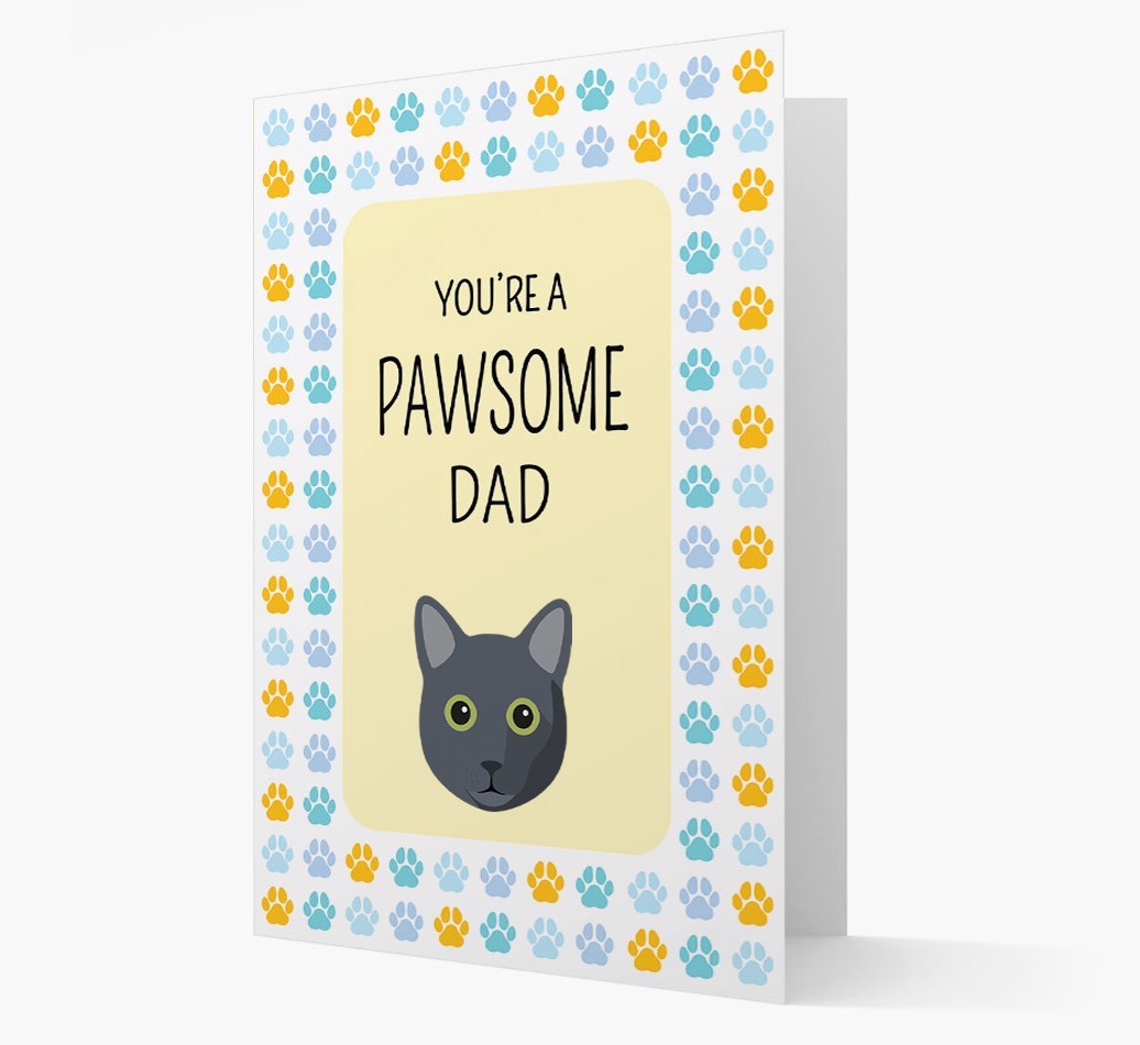 'You're a Pawsome Dad' - Personalised {breedCommonName} Card