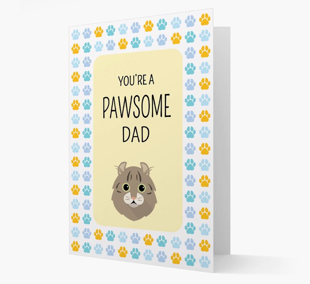 'You're a Pawsome Dad' - Personalised {breedCommonName} Card