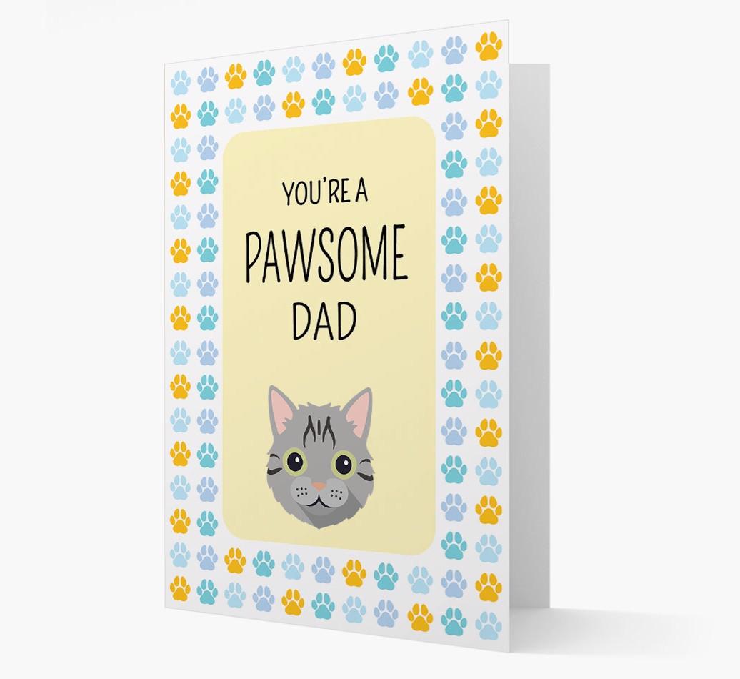 'You're a Pawsome Dad' - Personalised {breedCommonName} Card