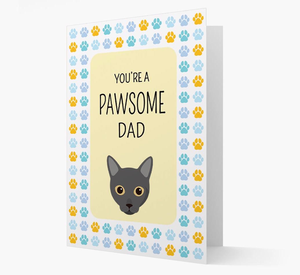 'You're a Pawsome Dad' - Personalised {breedCommonName} Card