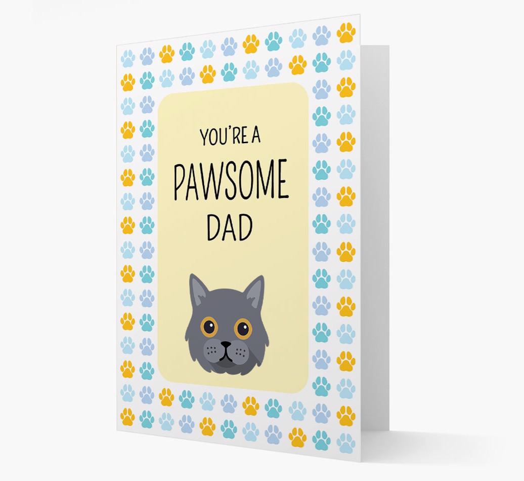 'You're a Pawsome Dad' - Personalised {breedCommonName} Card