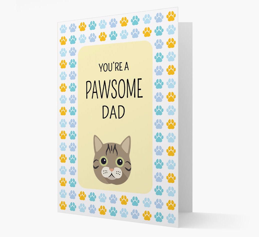 'You're a Pawsome Dad' - Personalised {breedCommonName} Card