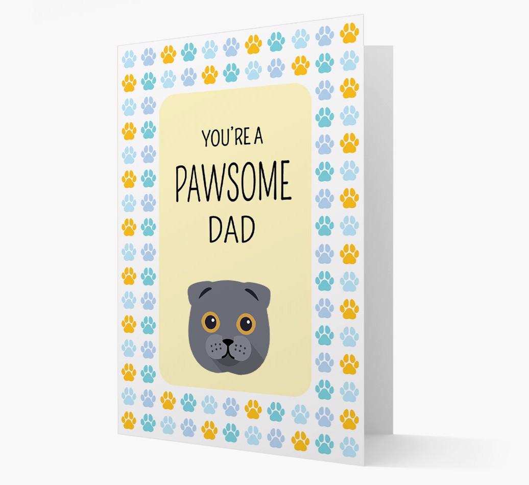 'You're a Pawsome Dad' - Personalised {breedCommonName} Card