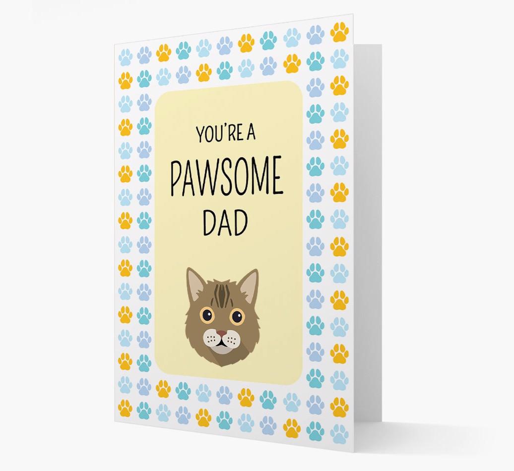 'You're a Pawsome Dad' - Personalised {breedCommonName} Card