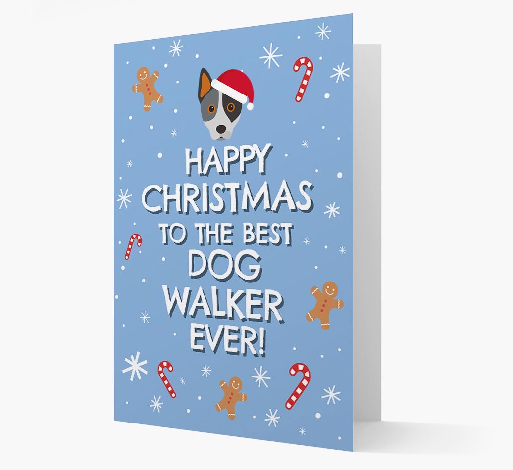 'Happy Christmas to the Best Dog Walker' - Personalized {breedFullName} Christmas Card