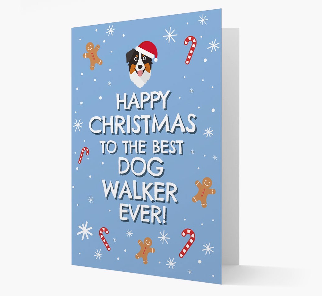 'Happy Christmas to the Best Dog Walker' - Personalised {breedFullName} Christmas Card