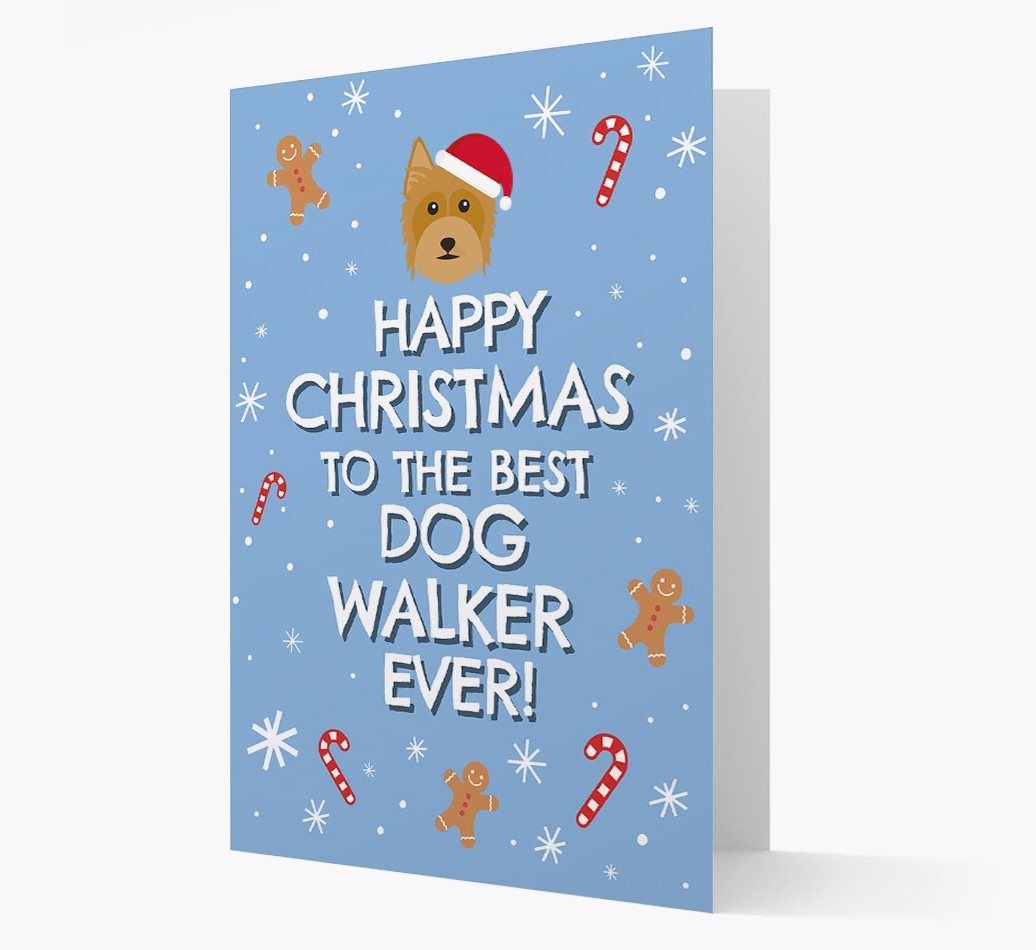 'Happy Christmas to the Best Dog Walker' - Personalized {breedFullName} Christmas Card