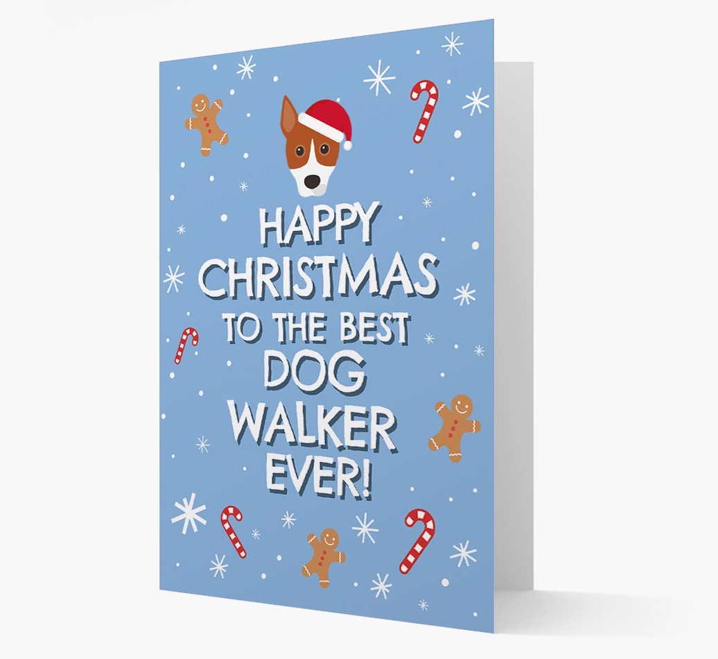 'Happy Christmas to the Best Dog Walker' - Personalized {breedFullName} Christmas Card