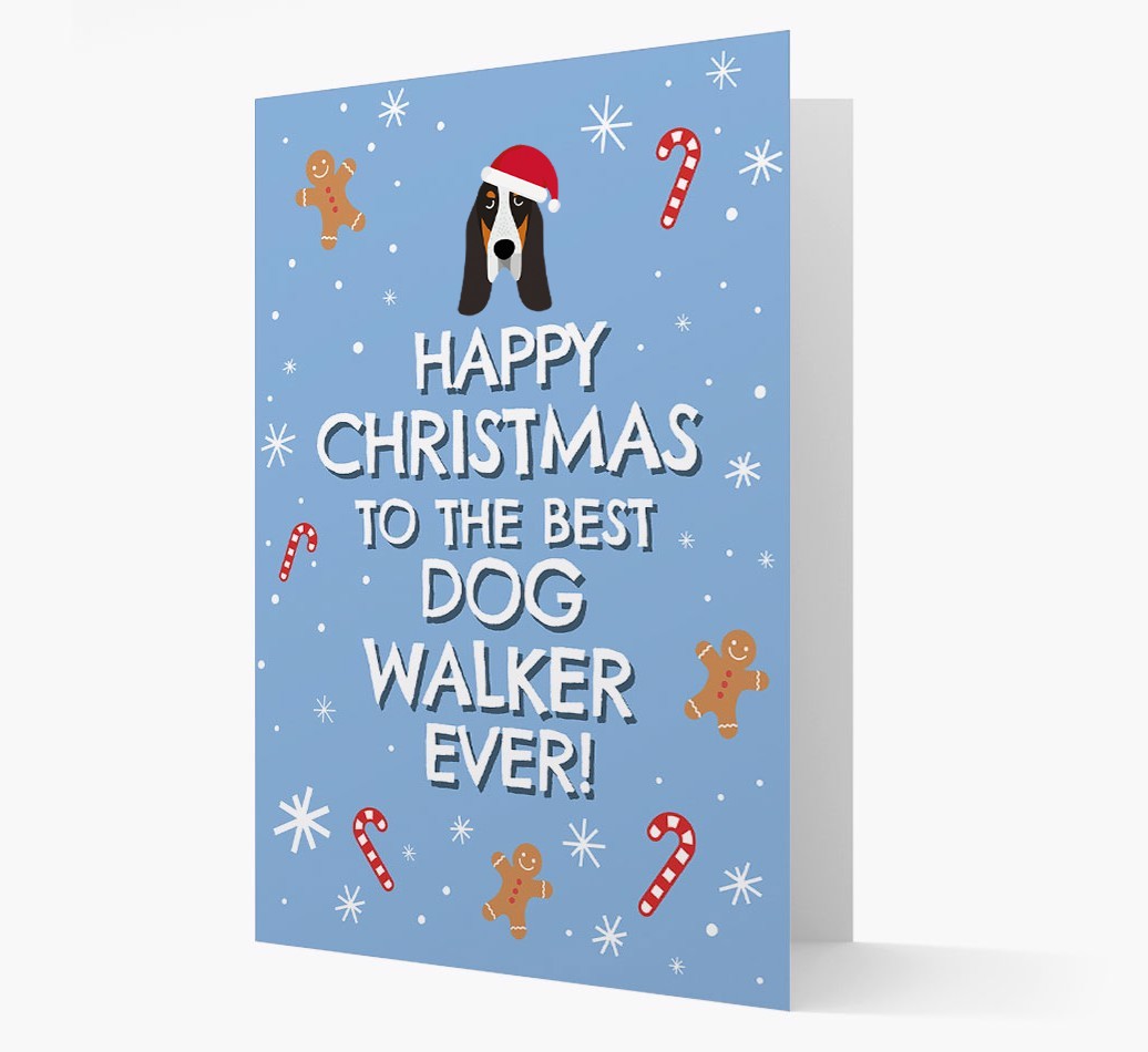'Happy Christmas to the Best Dog Walker' - Personalized {breedFullName} Christmas Card