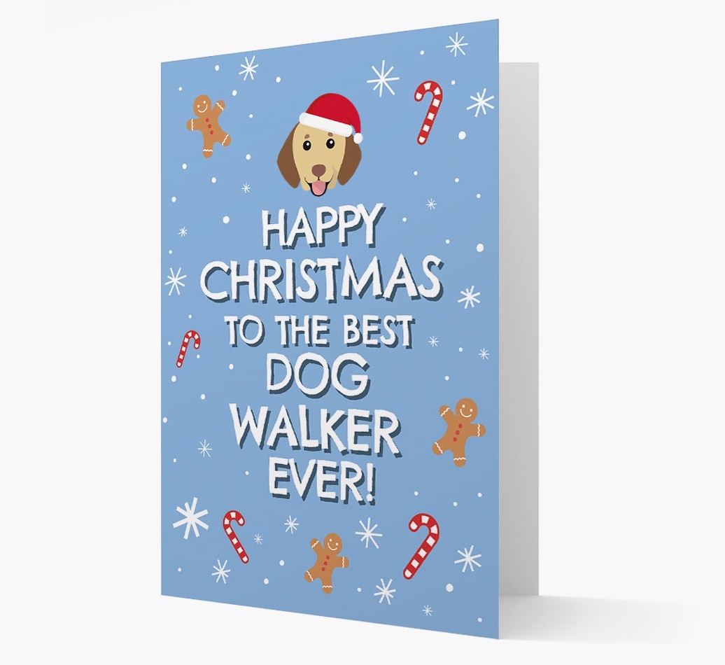 'Happy Christmas to the Best Dog Walker' - Personalized {breedFullName} Christmas Card