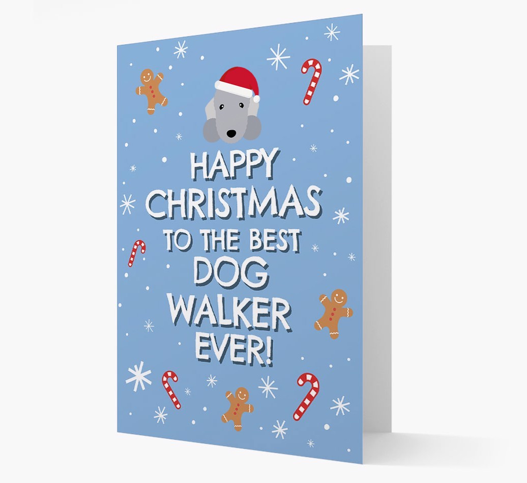 'Happy Christmas to the Best Dog Walker' - Personalized {breedFullName} Christmas Card