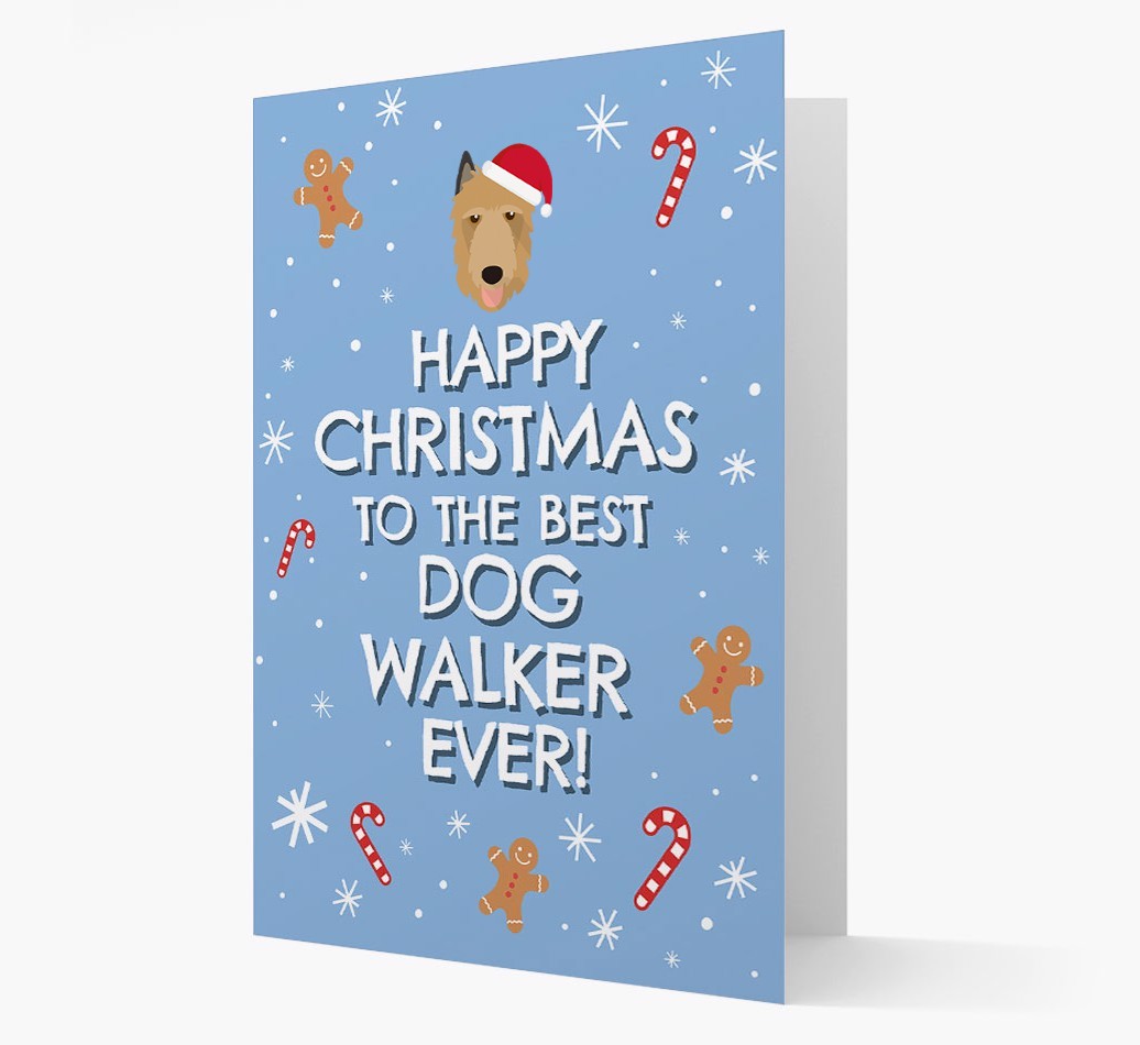 'Happy Christmas to the Best Dog Walker' - Personalized {breedFullName} Christmas Card