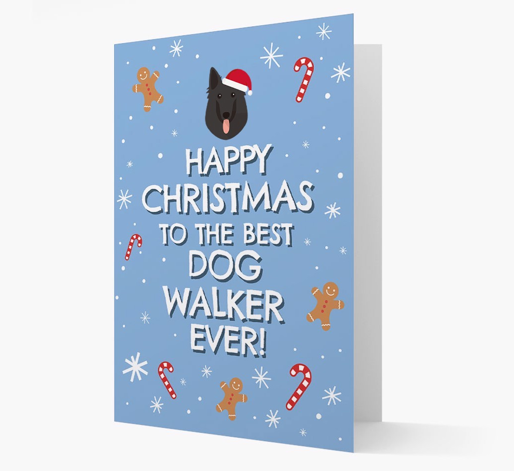 'Happy Christmas to the Best Dog Walker' - Personalised {breedFullName} Christmas Card