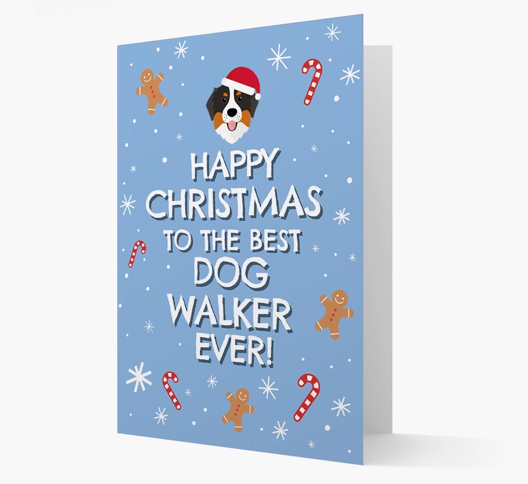 'Happy Christmas to the Best Dog Walker' - Personalised {breedFullName} Christmas Card