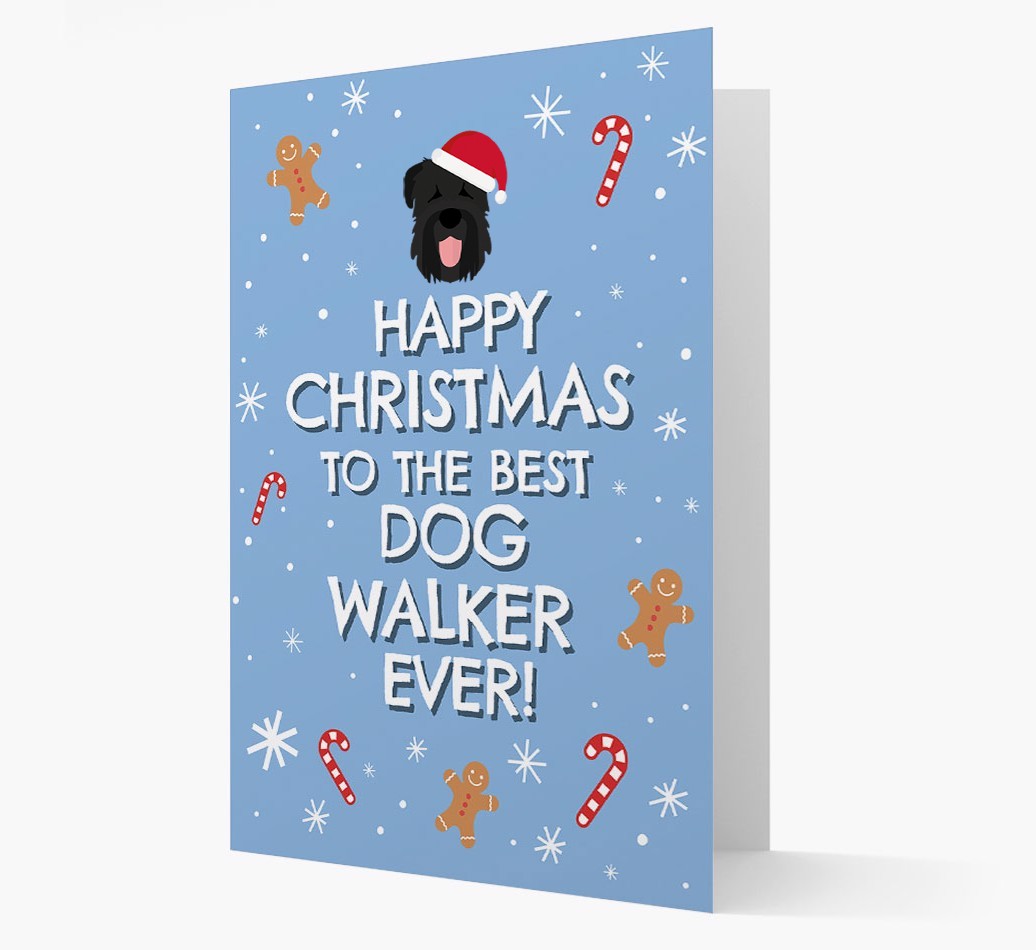 'Happy Christmas to the Best Dog Walker' - Personalized {breedFullName} Christmas Card