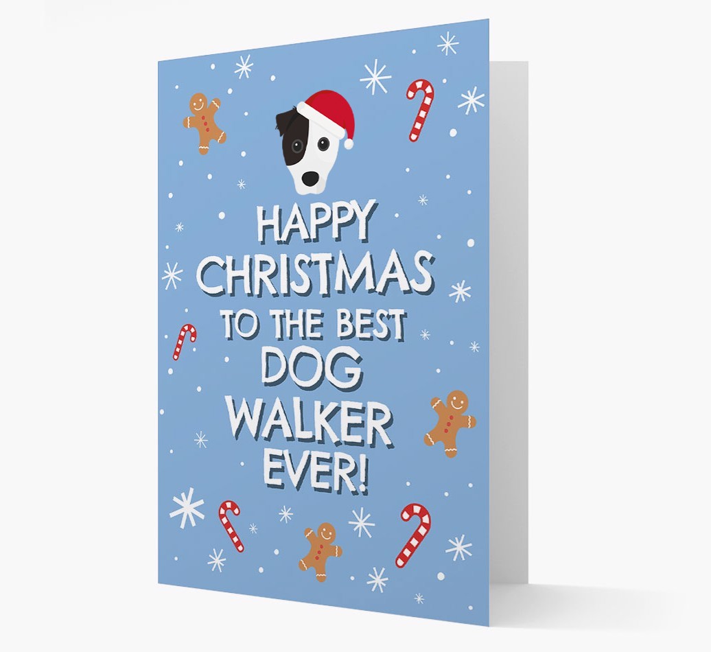 'Happy Christmas to the Best Dog Walker' - Personalized {breedFullName} Christmas Card