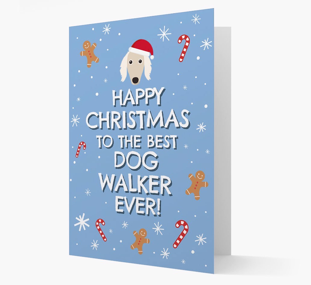 'Happy Christmas to the Best Dog Walker' - Personalised {breedFullName} Christmas Card