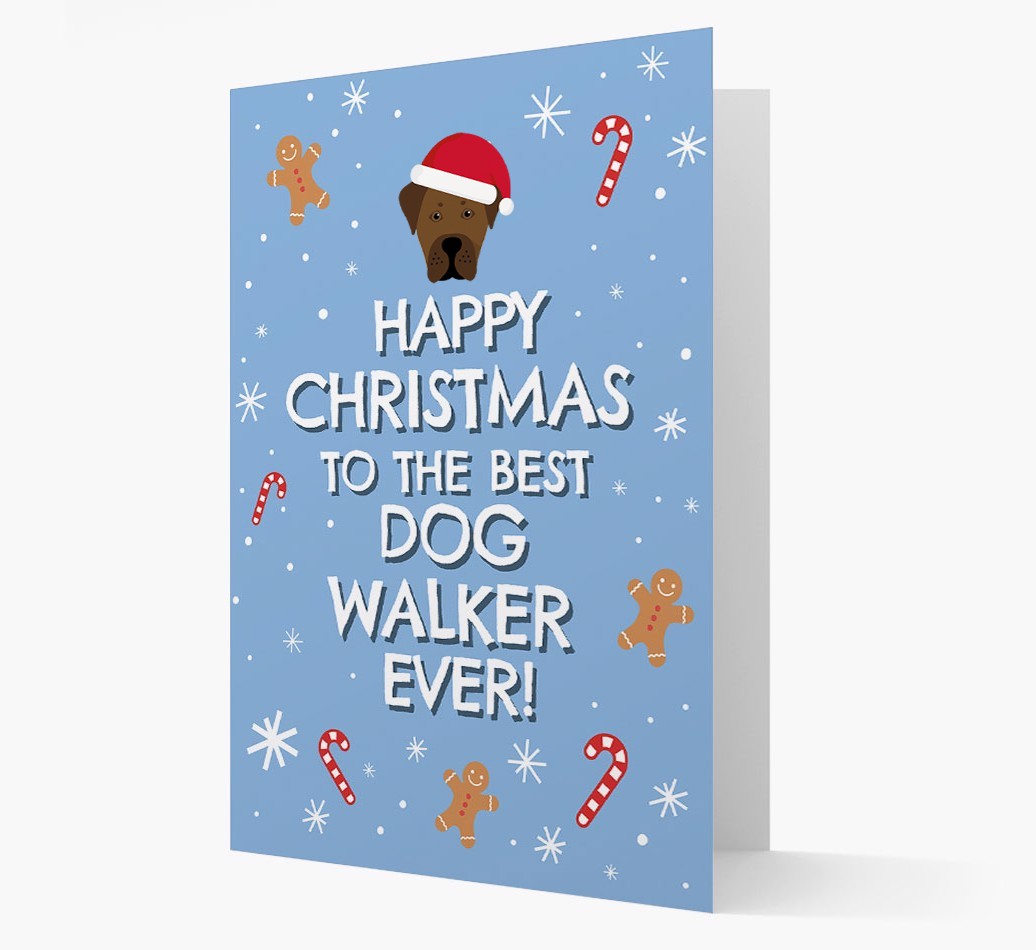 'Happy Christmas to the Best Dog Walker' - Personalised {breedFullName} Christmas Card