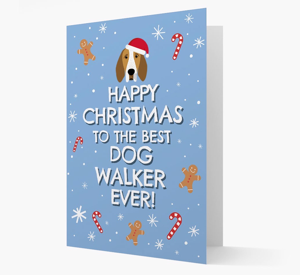'Happy Christmas to the Best Dog Walker' - Personalized {breedFullName} Christmas Card