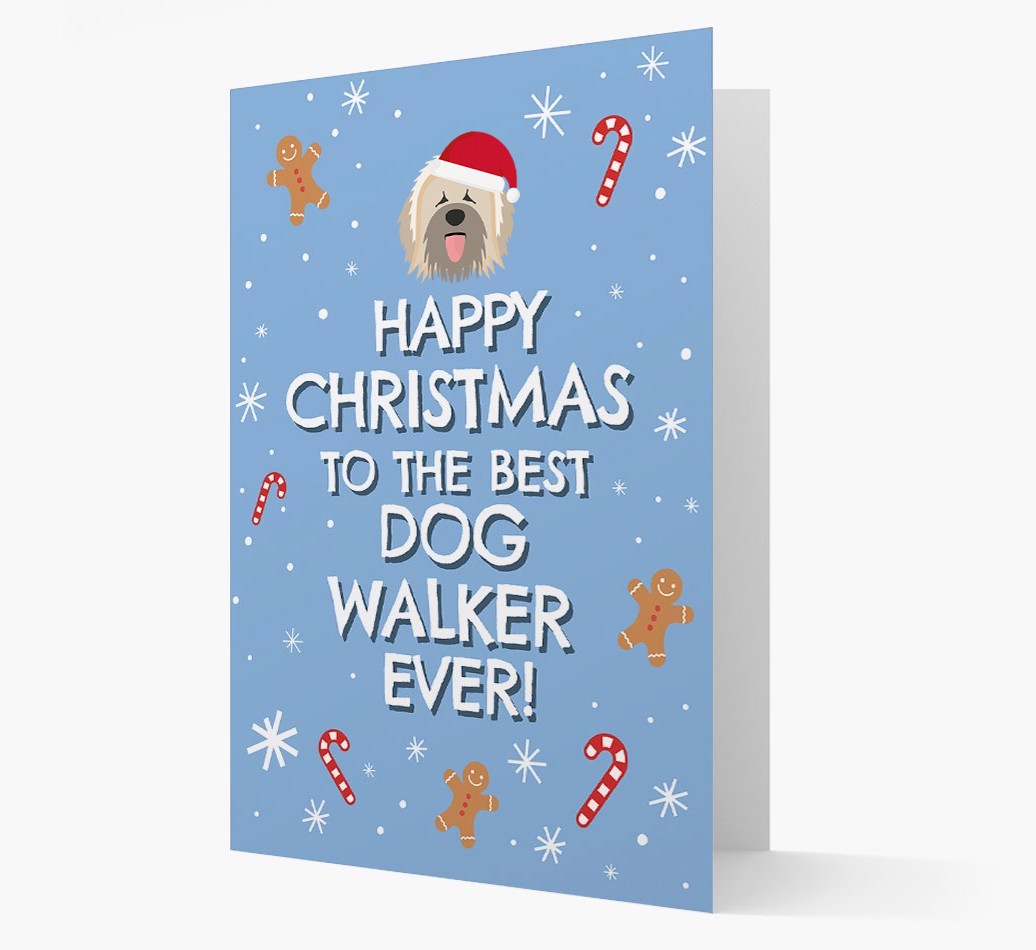 'Happy Christmas to the Best Dog Walker' - Personalized {breedFullName} Christmas Card