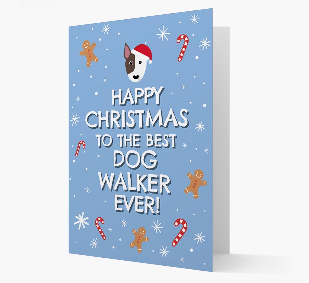 'Happy Christmas to the Best Dog Walker' - Personalised {breedFullName} Christmas Card