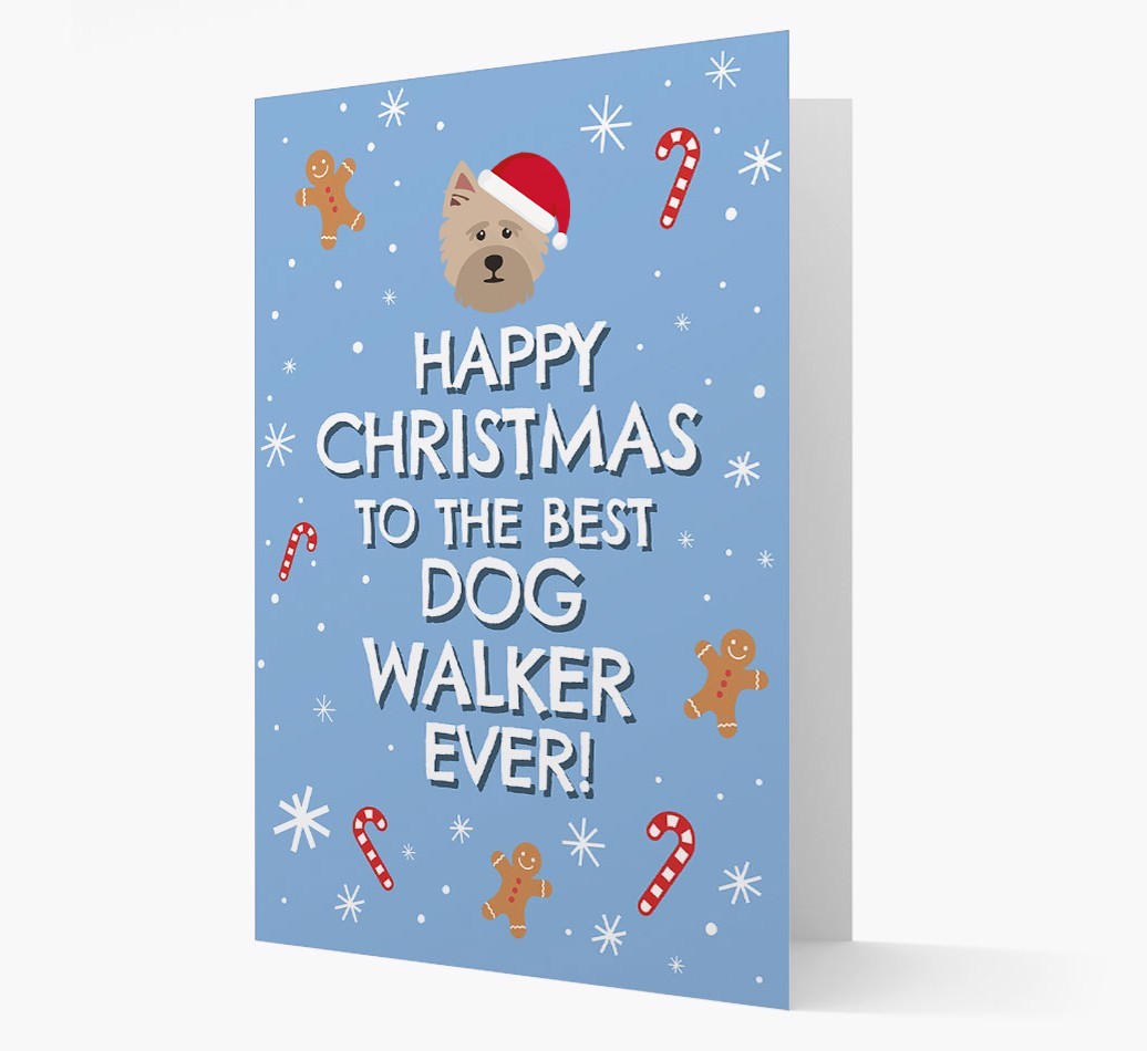 'Happy Christmas to the Best Dog Walker' - Personalized {breedFullName} Christmas Card