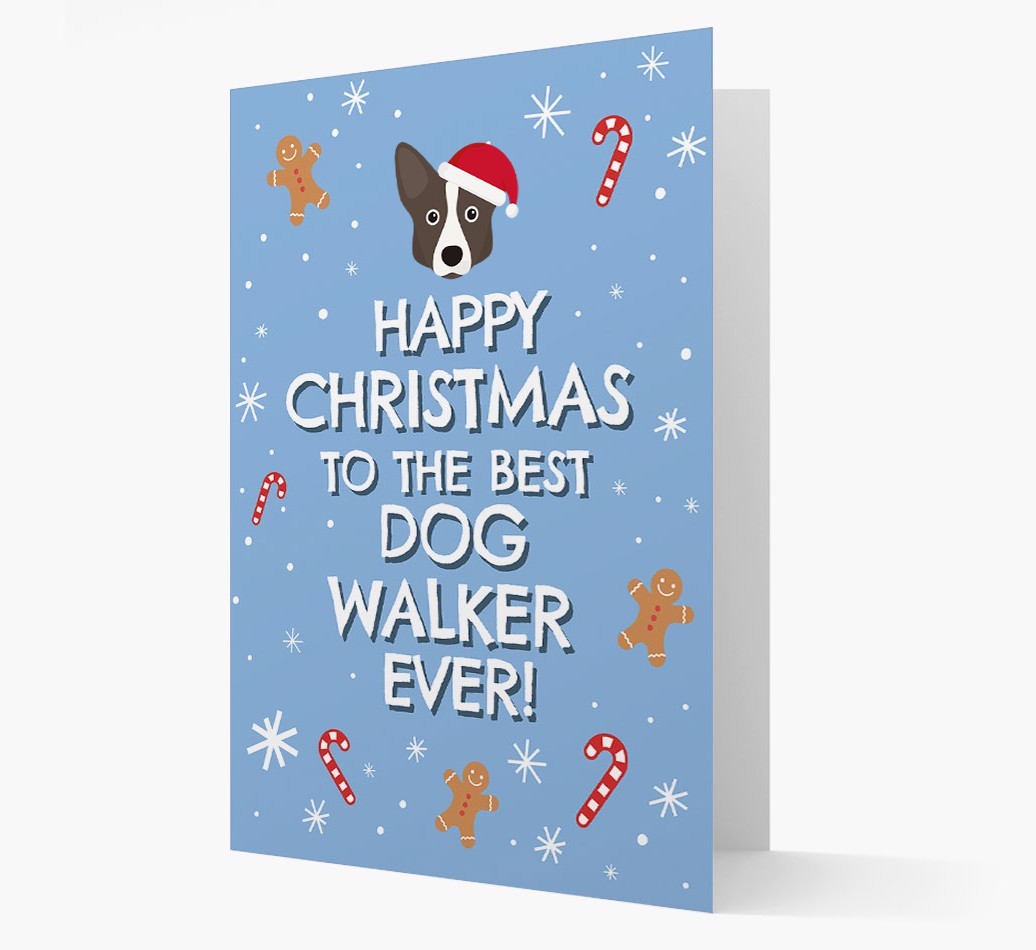 'Happy Christmas to the Best Dog Walker' - Personalised {breedFullName} Christmas Card