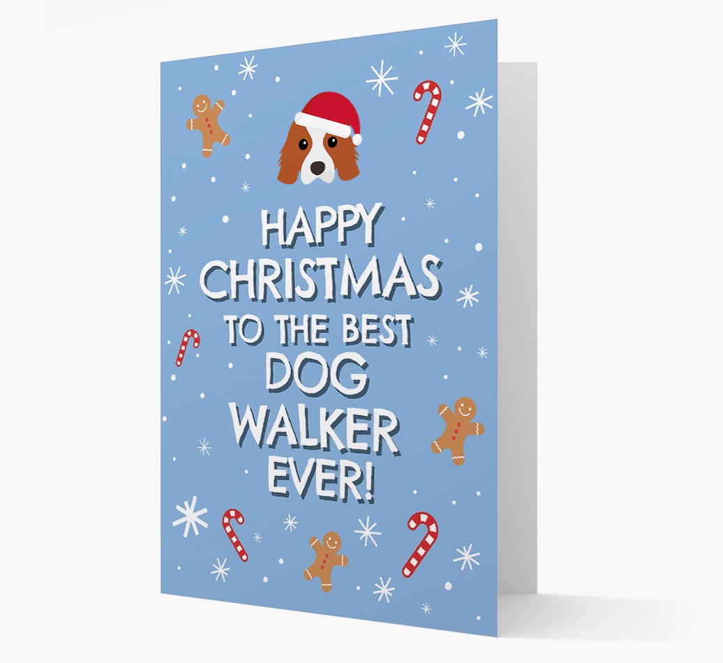 'Happy Christmas to the Best Dog Walker' - Personalized {breedFullName} Christmas Card