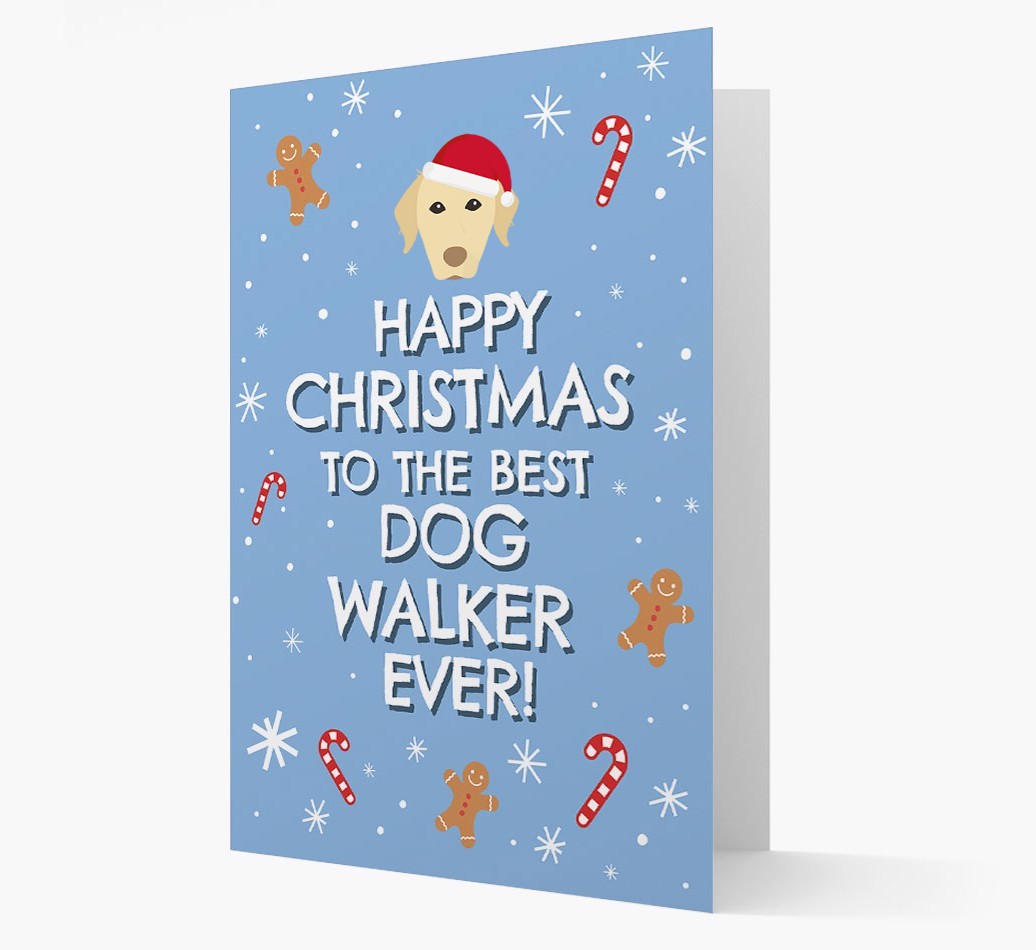 'Happy Christmas to the Best Dog Walker' - Personalised {breedFullName} Christmas Card