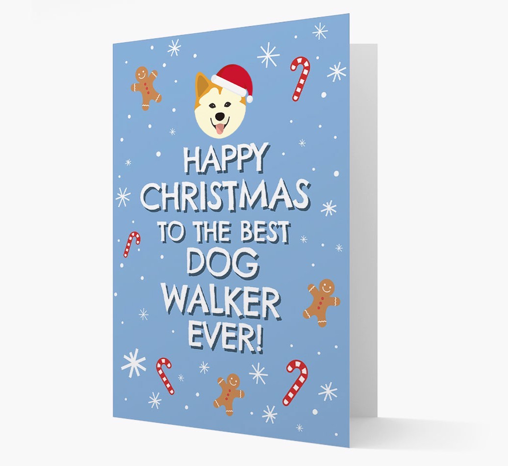 'Happy Christmas to the Best Dog Walker' - Personalised {breedFullName} Christmas Card