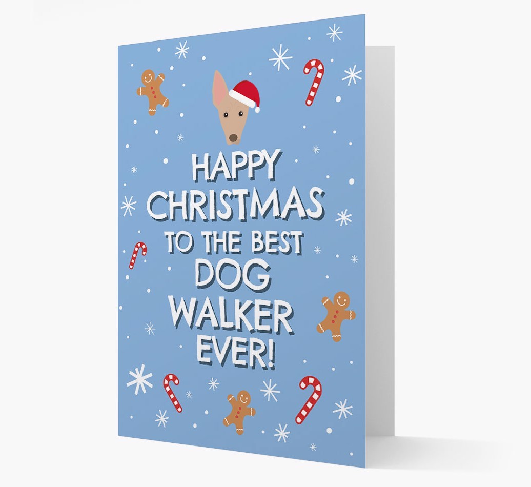 'Happy Christmas to the Best Dog Walker' - Personalized {breedFullName} Christmas Card