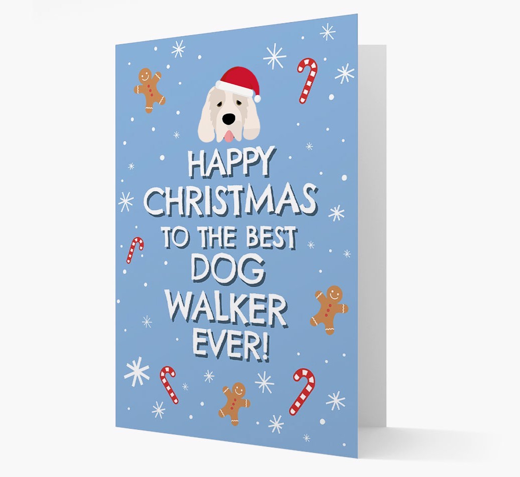 'Happy Christmas to the Best Dog Walker' - Personalized {breedFullName} Christmas Card