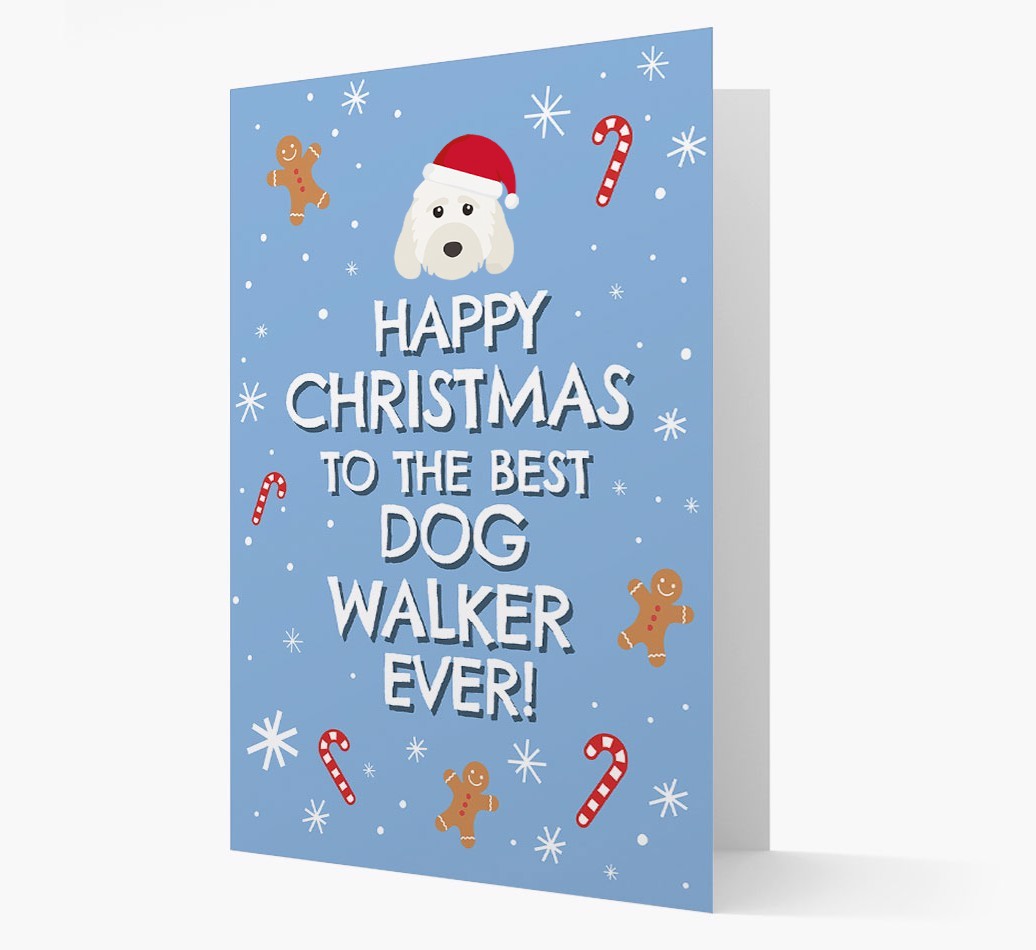 'Happy Christmas to the Best Dog Walker' - Personalized {breedFullName} Christmas Card