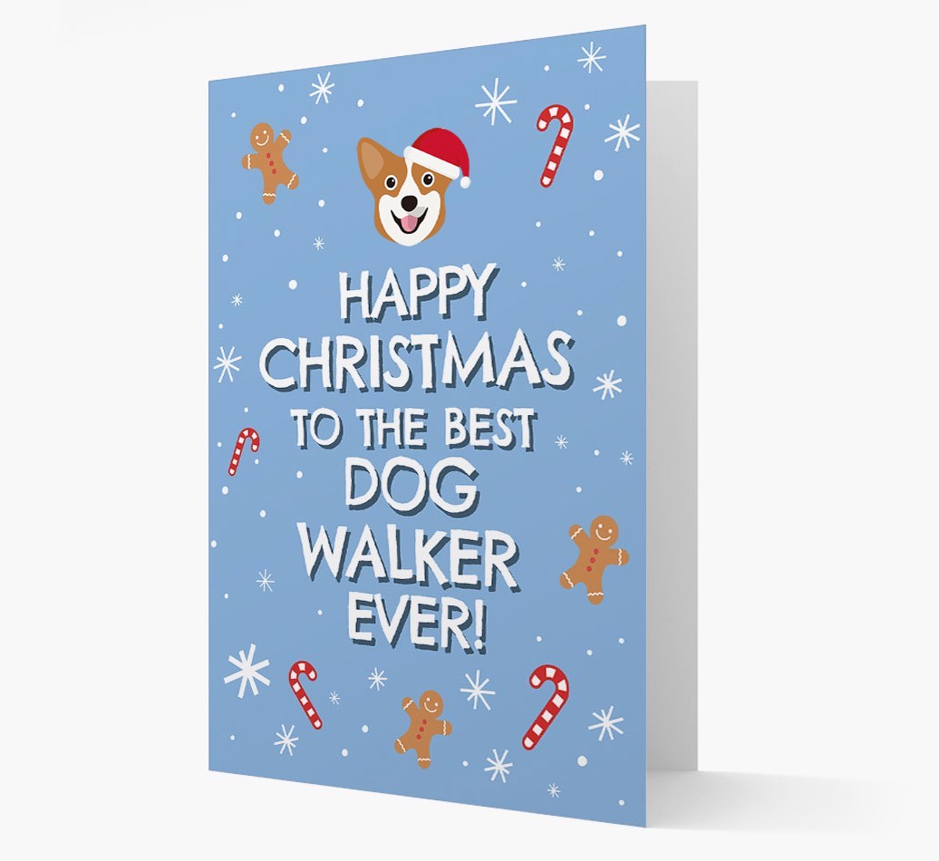 'Happy Christmas to the Best Dog Walker' - Personalized {breedFullName} Christmas Card